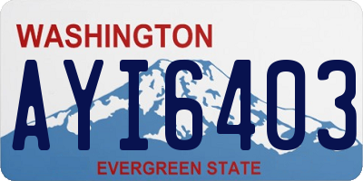 WA license plate AYI6403