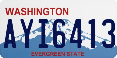 WA license plate AYI6413