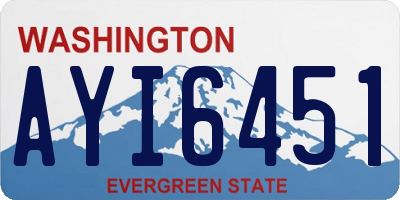 WA license plate AYI6451