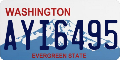 WA license plate AYI6495