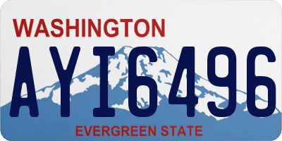 WA license plate AYI6496