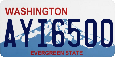 WA license plate AYI6500