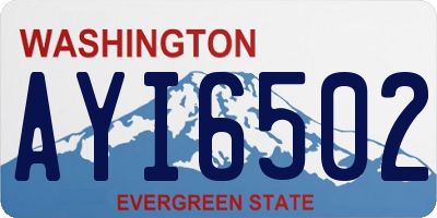 WA license plate AYI6502