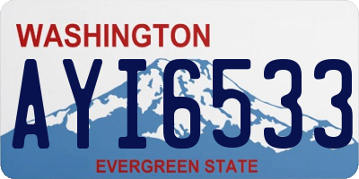 WA license plate AYI6533