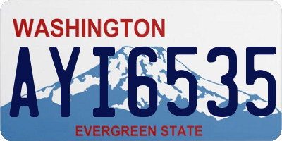 WA license plate AYI6535
