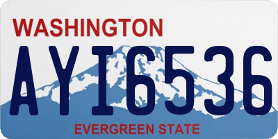 WA license plate AYI6536