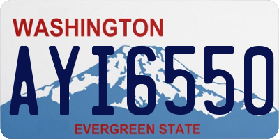 WA license plate AYI6550