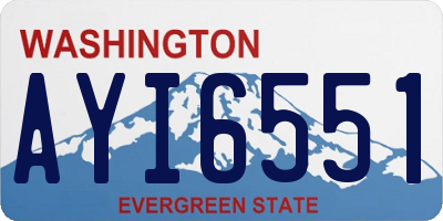 WA license plate AYI6551