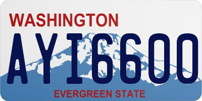 WA license plate AYI6600