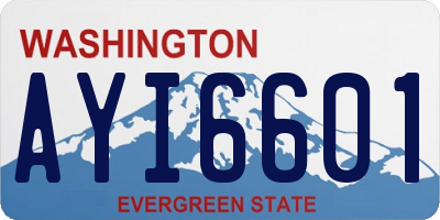 WA license plate AYI6601