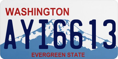 WA license plate AYI6613