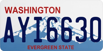 WA license plate AYI6630