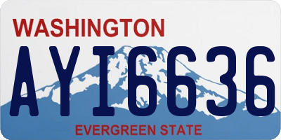 WA license plate AYI6636