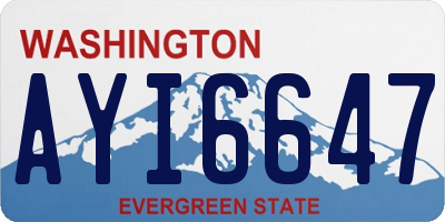 WA license plate AYI6647