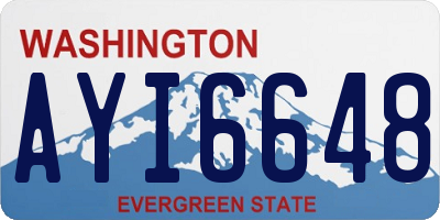 WA license plate AYI6648