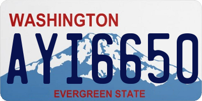 WA license plate AYI6650