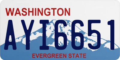 WA license plate AYI6651