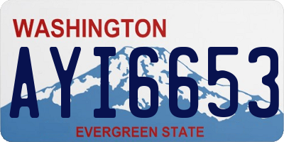 WA license plate AYI6653