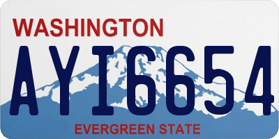 WA license plate AYI6654