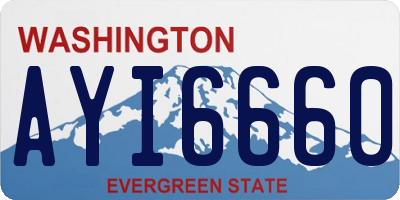 WA license plate AYI6660