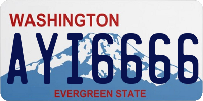 WA license plate AYI6666