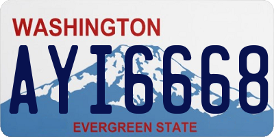 WA license plate AYI6668