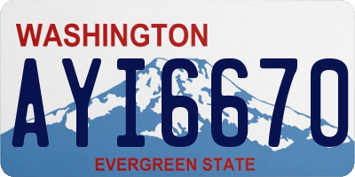 WA license plate AYI6670
