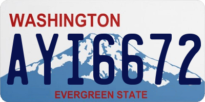 WA license plate AYI6672