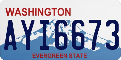 WA license plate AYI6673