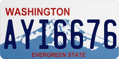 WA license plate AYI6676