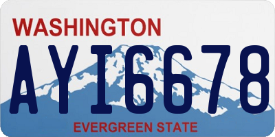 WA license plate AYI6678