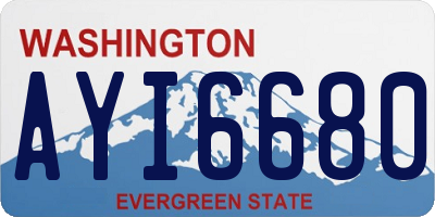 WA license plate AYI6680