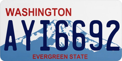 WA license plate AYI6692