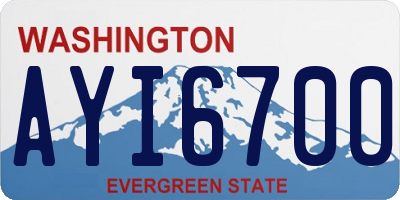 WA license plate AYI6700