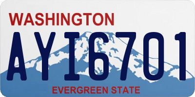 WA license plate AYI6701