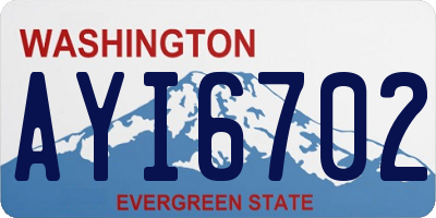 WA license plate AYI6702
