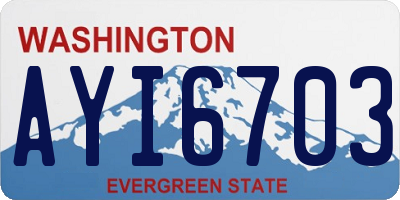 WA license plate AYI6703