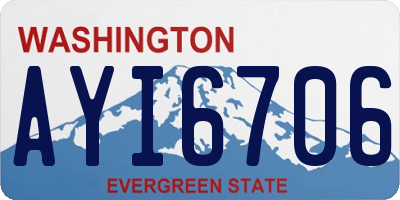WA license plate AYI6706