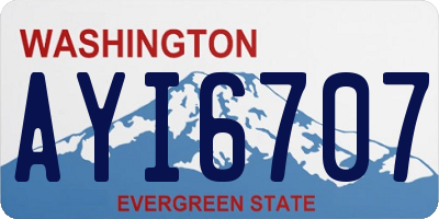 WA license plate AYI6707