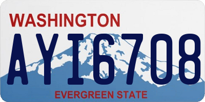 WA license plate AYI6708