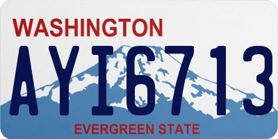 WA license plate AYI6713