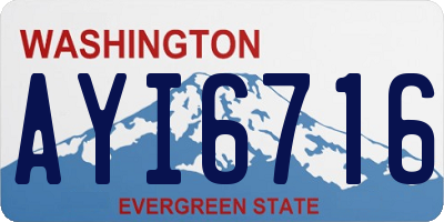 WA license plate AYI6716
