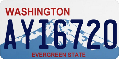 WA license plate AYI6720
