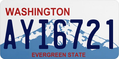 WA license plate AYI6721