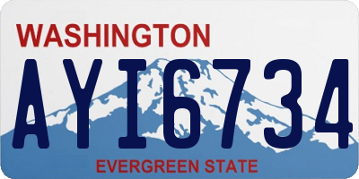 WA license plate AYI6734