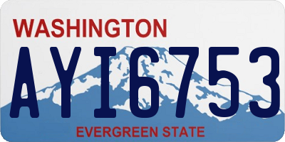 WA license plate AYI6753