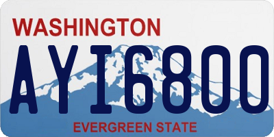 WA license plate AYI6800
