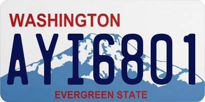 WA license plate AYI6801