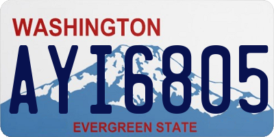 WA license plate AYI6805