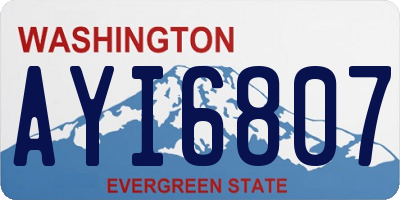 WA license plate AYI6807